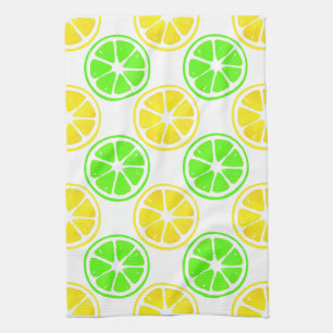 Watercolor Lemon Lime Slices Kitchen Towel