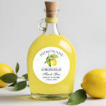 Watercolor Lemon Limoncello Wedding Thanks Classic Round Sticker<br><div class="desc">Elegant Watercolor Lemon Homemade Limoncello Wedding Thank You Stickers</div>