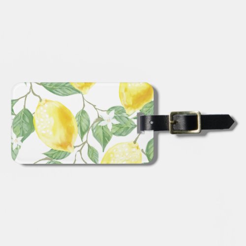 Watercolor Lemon Luggage Tag