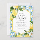 Watercolor Lemon Mediterranean Baby Shower Brunch