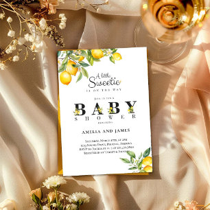 Watercolor Lemon Mediterranean Baby Shower Invitation