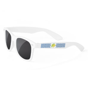 Watercolor Lemon Mediterranean Tile Logo Sunglasses