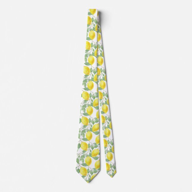 Watercolor Lemon Neck Tie (Front)