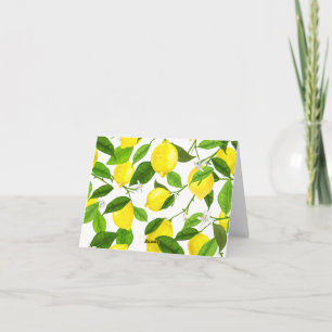 Watercolor Lemon Note Card