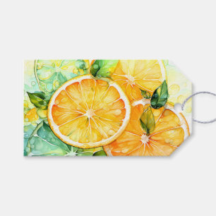 Watercolor Lemon Orange Lime Botanical Kitchen Gift Tags