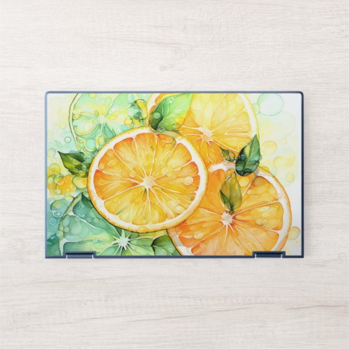 Watercolor Lemon Orange Lime Botanical Kitchen HP Laptop Skin