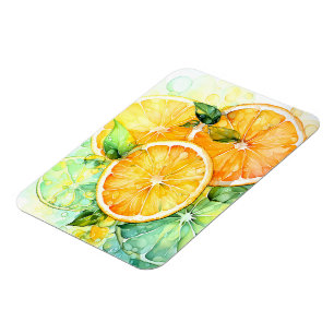 Watercolor Lemon Orange Lime Botanical Kitchen Magnet