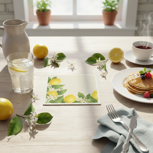 Watercolor Lemon Paper Napkins  (Creator Uploaded)