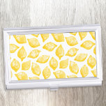 Watercolor Lemon Pattern Business Card Case<br><div class="desc">Pretty watercolor lemon pattern,  perfect for cooks,  chefs,  caterers and all food related businesses.  Original art by Nic Squirrell.</div>