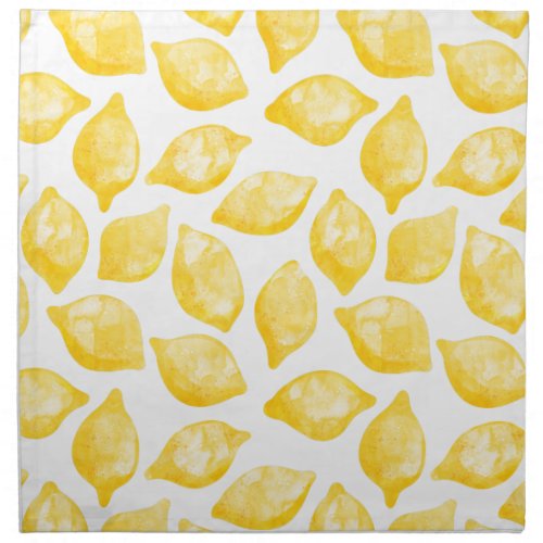 Watercolor Lemon Pattern Citrus Cloth Napkin