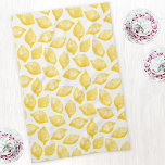Watercolor Lemon Pattern Citrus Kitchen Towel<br><div class="desc">Pretty watercolor lemon pattern on a white background for a summer shot of visual Vitamin C. Original art by Nic Squirrell.</div>
