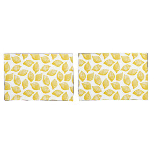 Watercolor Lemon Pattern Citrus Pillow Case