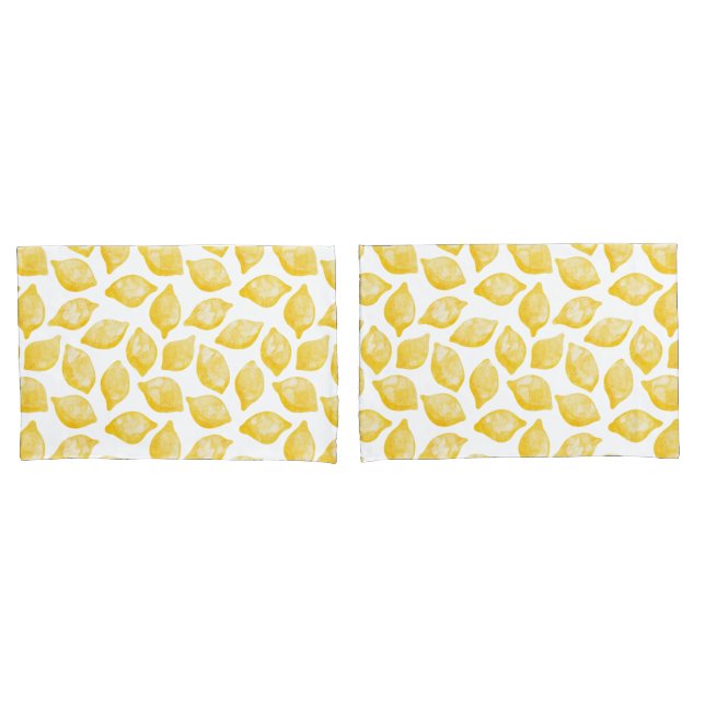 Watercolor Lemon Pattern Citrus Pillow Case (Front-Set)