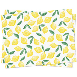 Watercolor Lemon Pattern Citrus Tissue Paper
