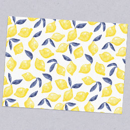 Watercolor Lemon Pattern Citrus Tissue Paper