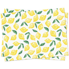 Watercolor Lemon Pattern Citrus Tissue Paper
