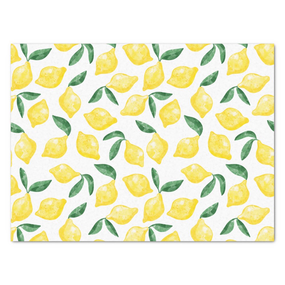 Disover Watercolor Lemon Pattern Citrus Tissue Paper