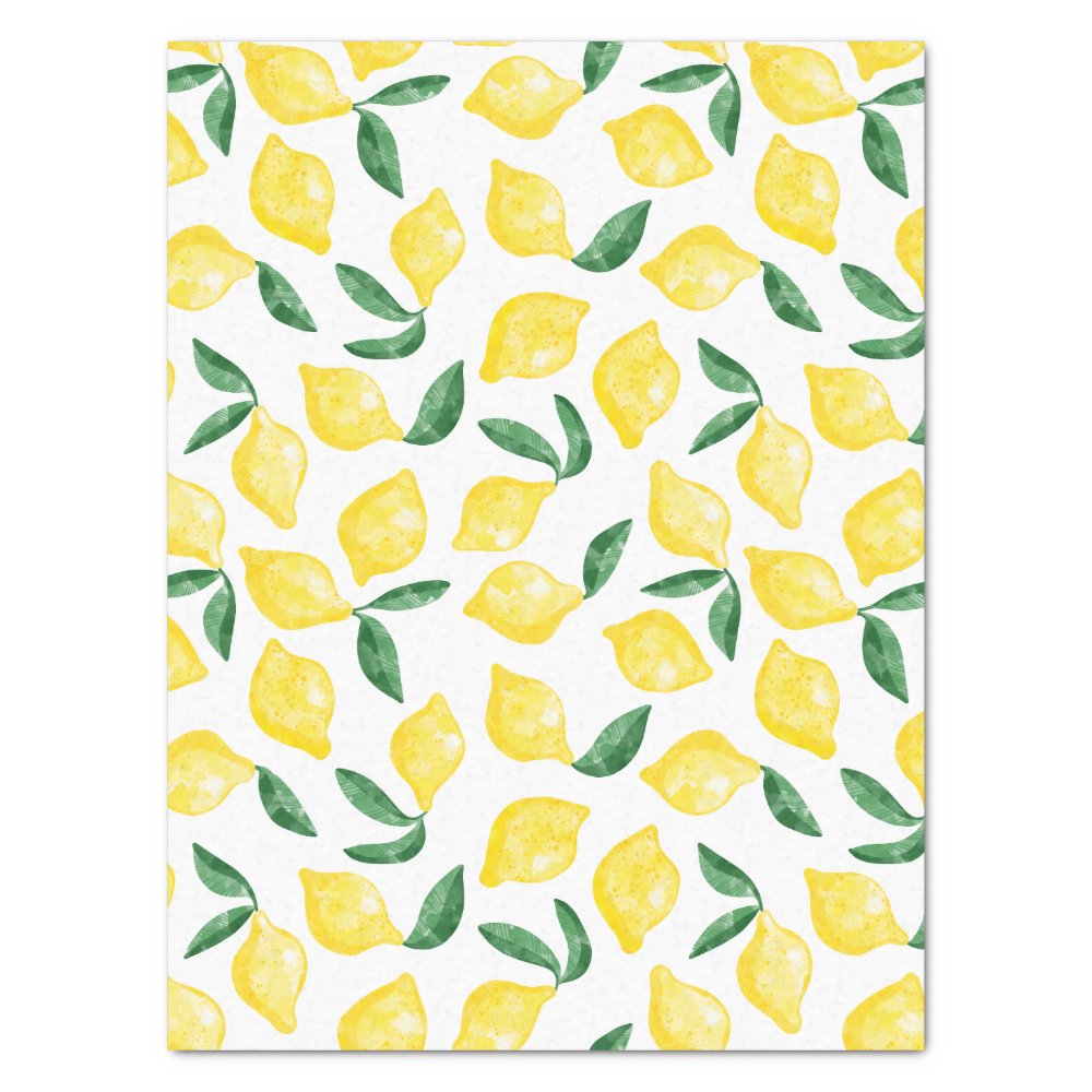 Disover Watercolor Lemon Pattern Citrus Tissue Paper
