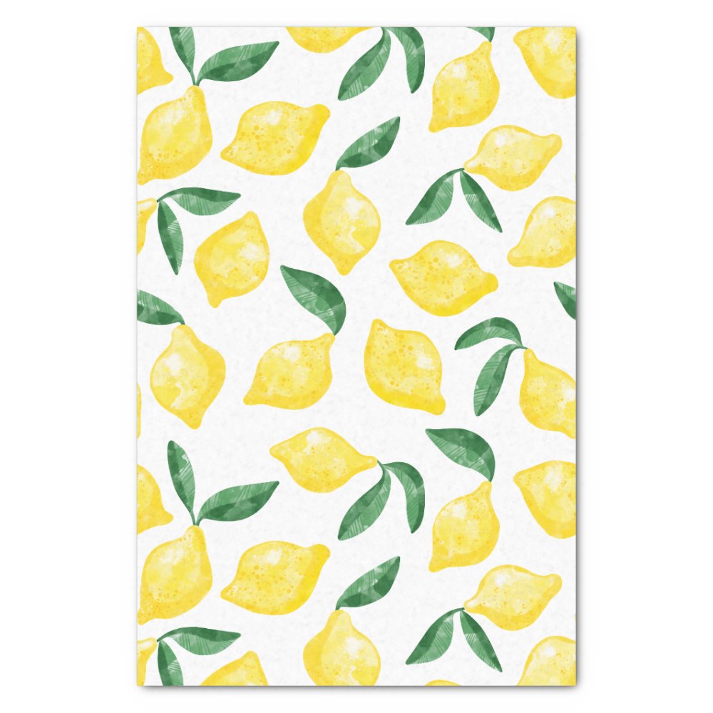 Disover Watercolor Lemon Pattern Citrus Tissue Paper