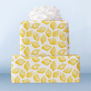  ECOARTTE Lemons and Moroccan Tile Wrapping Paper set