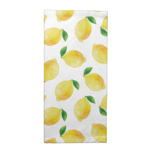 Watercolor Lemon Pattern Cloth Napkin