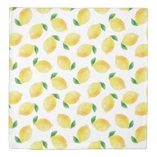 Watercolor Lemon Pattern Duvet Cover