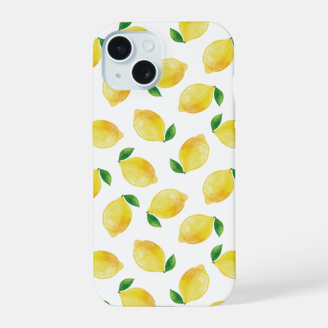 Watercolor Lemon Pattern Iphone Case (Back)
