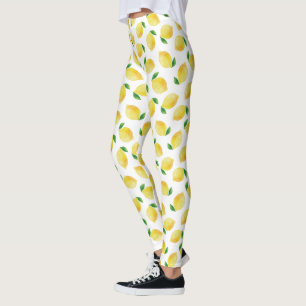 Watercolor Lemon Pattern Leggings