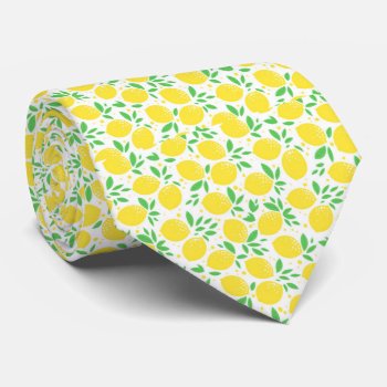 Watercolor Lemon Pattern Neck Tie by bestgiftideas at Zazzle
