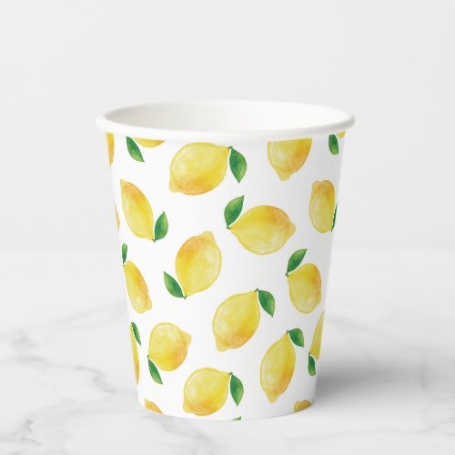 Watercolor Lemon Pattern Paper Cups