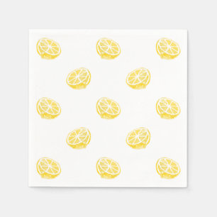 Watercolor Lemon Pattern Paper Napkins