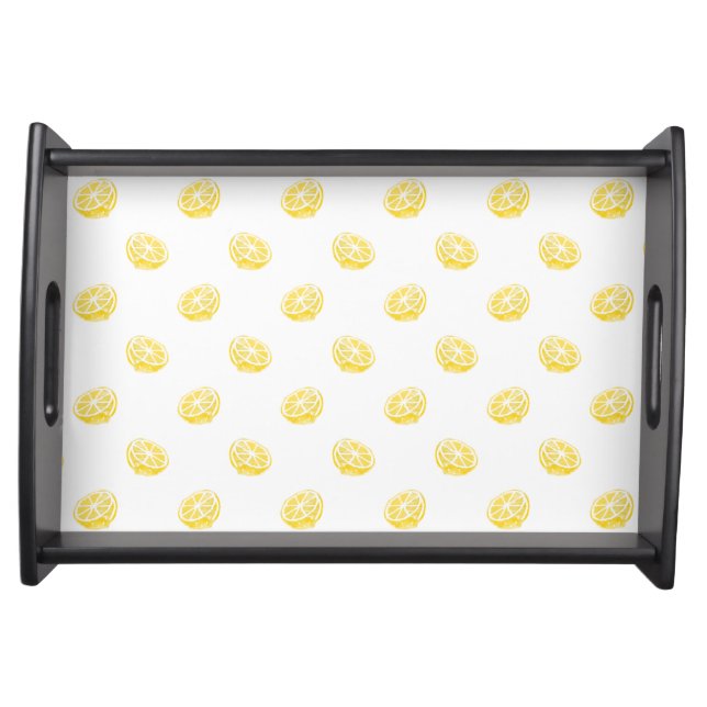 Watercolor Lemon Pattern Serving Tray (Front)
