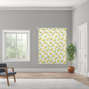 Watercolor Lemon Pattern Sheer Curtains