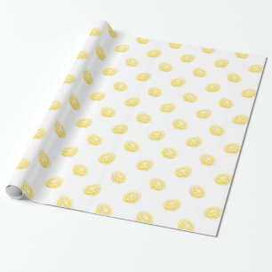 Watercolor Lemon Pattern Wrapping Paper