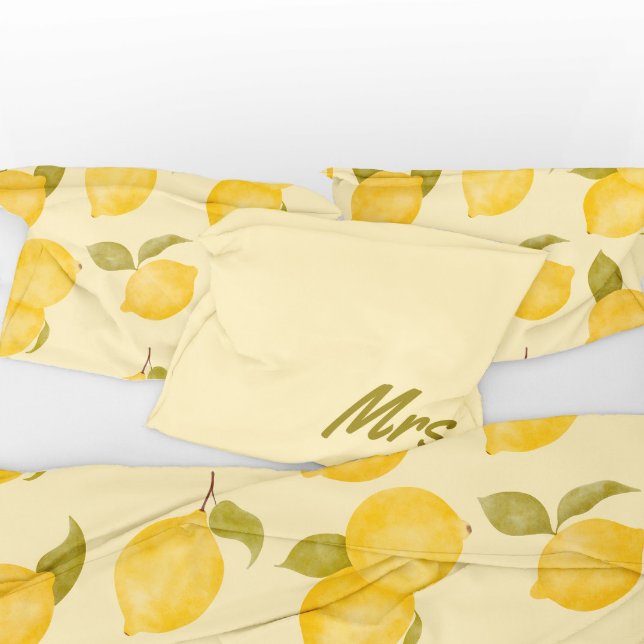 Watercolor Lemon Rustic Pattern  Pillow Case (Creator Uploaded)
