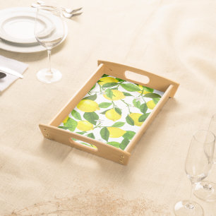 Watercolor Lemon Serving Tray