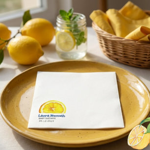  Watercolor Lemon Slice Baby Shower  Napkins
