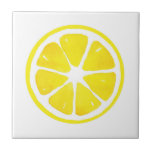Watercolor Lemon Slice  Ceramic Tile<br><div class="desc">Printed from original watercolor painting.</div>