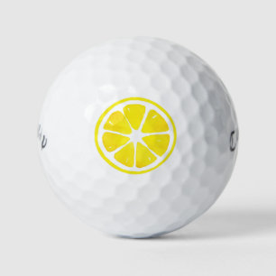 Watercolor Lemon Slice Golf Balls
