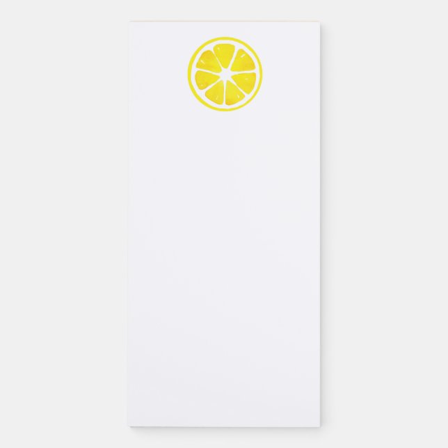 Watercolor Lemon Slice  Magnetic Notepad (Front)