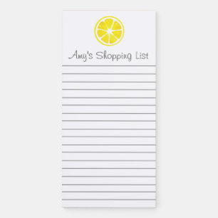 Watercolor Lemon Slice Magnetic Notepad