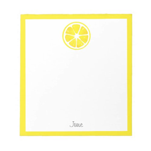 Watercolor Lemon Slice    Notepad