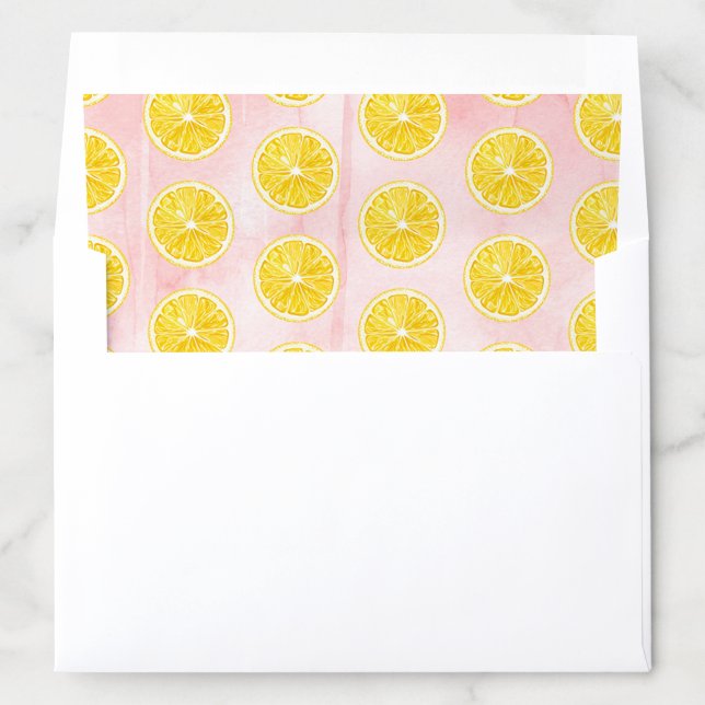 Watercolor Lemon Slices Envelope Liner (In Envelope)