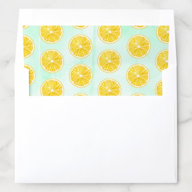 Watercolor Lemon Slices Envelope Liner (In Envelope)