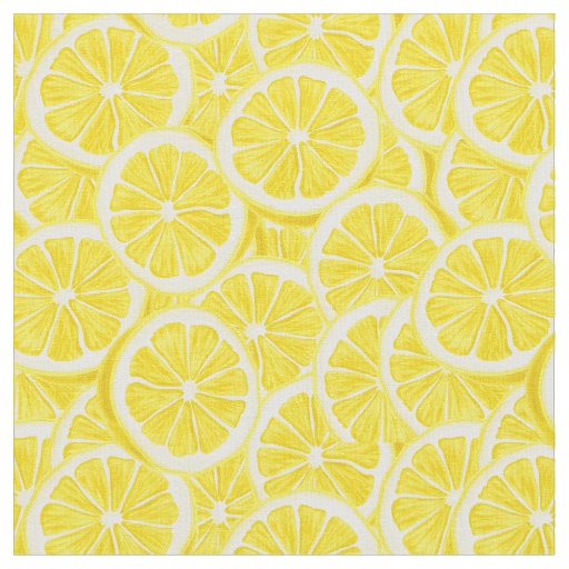 Watercolor Lemon Slices Fabric | Zazzle