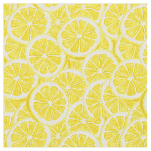 Watercolor Lemon Slices Fabric