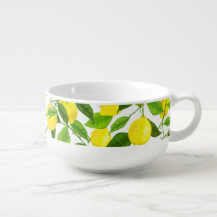 Watercolor Lemon Soup Mug