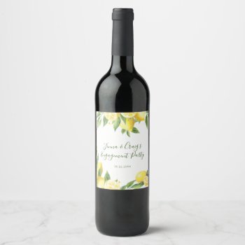 Watercolor Lemon Special Occasion Wine Label by starstreamdesign at Zazzle