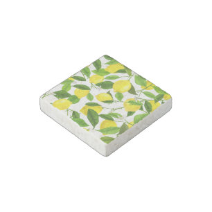 Watercolor Lemon Stone Magnet