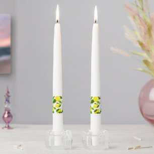 Watercolor Lemon Taper Candle